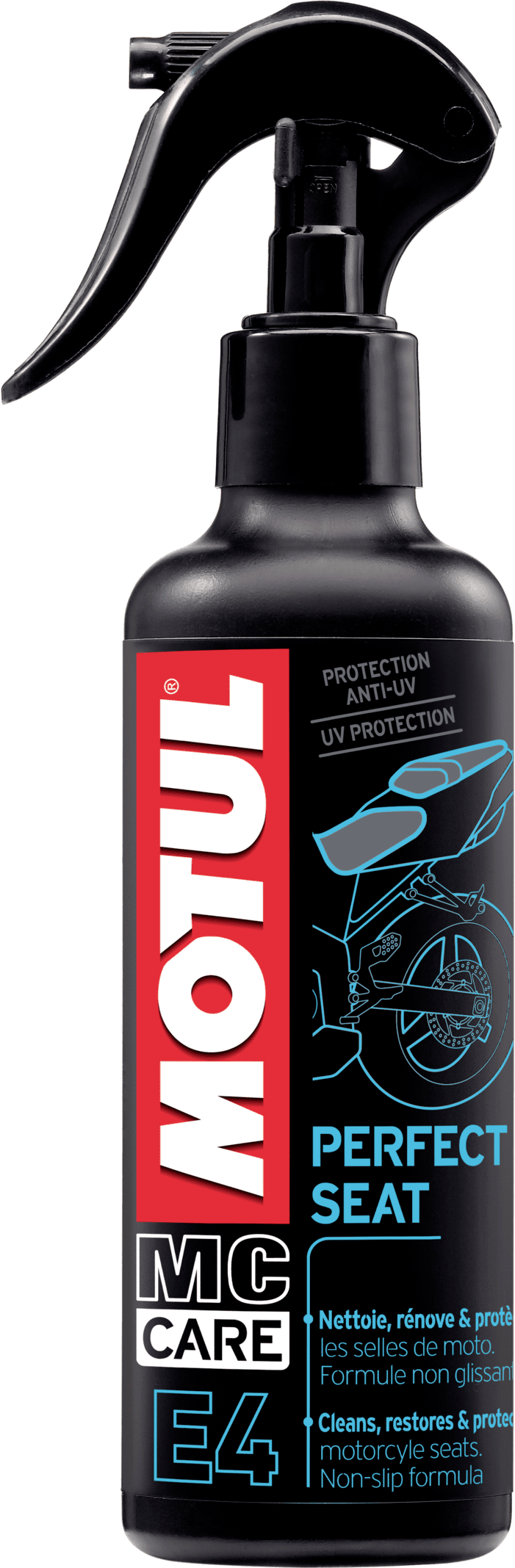 102999-250ML Each motorcycle part needs a specific care. Launched in 2011, MOTUL® MC CARE™ line has been developed to fully maintain and take care of the motorcycle, the motorcyclist and its equipment.