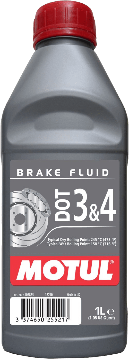 105835-1 100% synthetic brake fluid on polyglycol basis for all types of hydraulic actuated brake and clutch systems meeting DOT 4 and DOT 3 manufacturers’ recommendations.