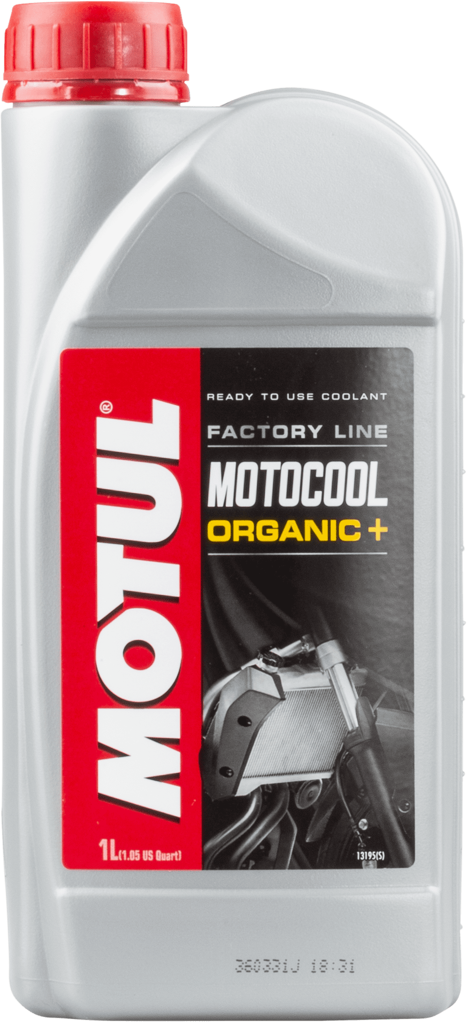 105920-1 Ready to use coolant (do not dilute) for motorcycles. Nitrite free, amine free, phosphate free, borate free, silicate free.
