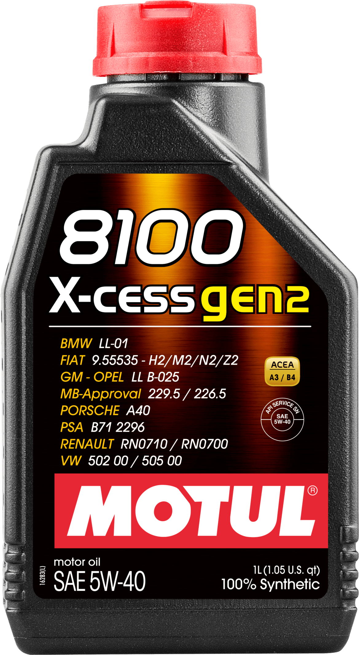 109774-1 High performance 100% Synthetic lubricant specifically designed for powerful and recent cars fitted with large displacement engines, Gasoline and Diesel, naturally aspirated or turbocharged, indirect or direct injection.