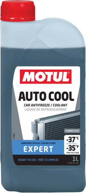 111047-1 MOTUL AUTO COOL EXPERT -37°C is a long life ready to use cooling liquid, based on monoethyleneglycol, using hybrid organic / non-organic mix additive technology, named Hybrid Tech.